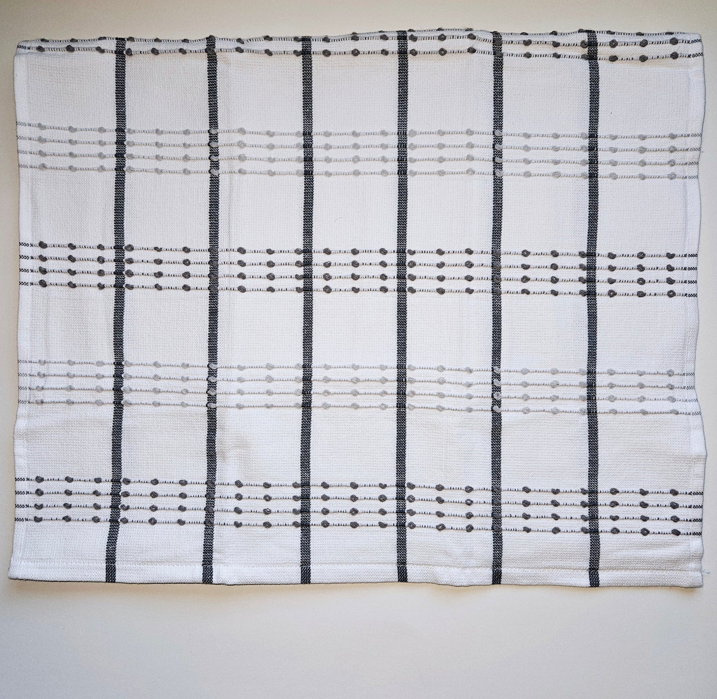 Silver and Grey Dot Stripe Hanging Towel